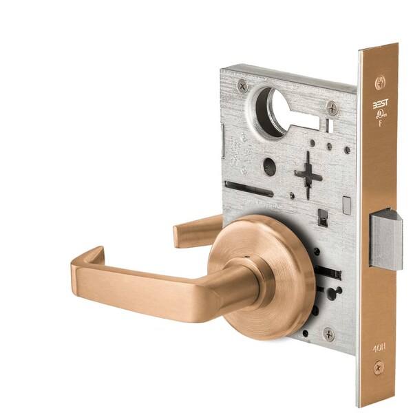 Best Grade 1 Passage Mortise Lock, 15 Lever, H Rose, Non-Keyed, Satin Bronze Finish, Field Reversible 45H0N15H612 - main